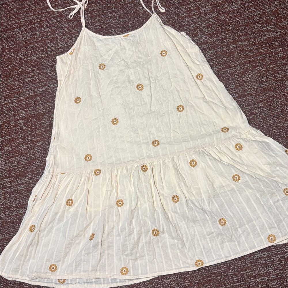 In Loom cream floral embroidered mini dress